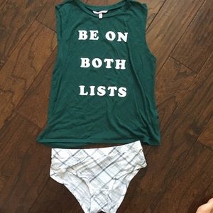 Pajama set   Christmas themed.  Victoria’s Secret